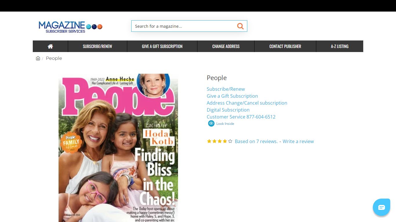 People Magazine Subscriber Services